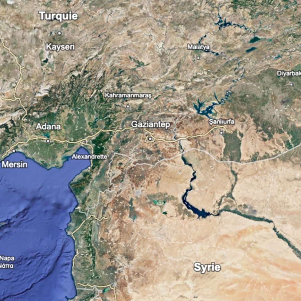 Carte Turquie et Syrie