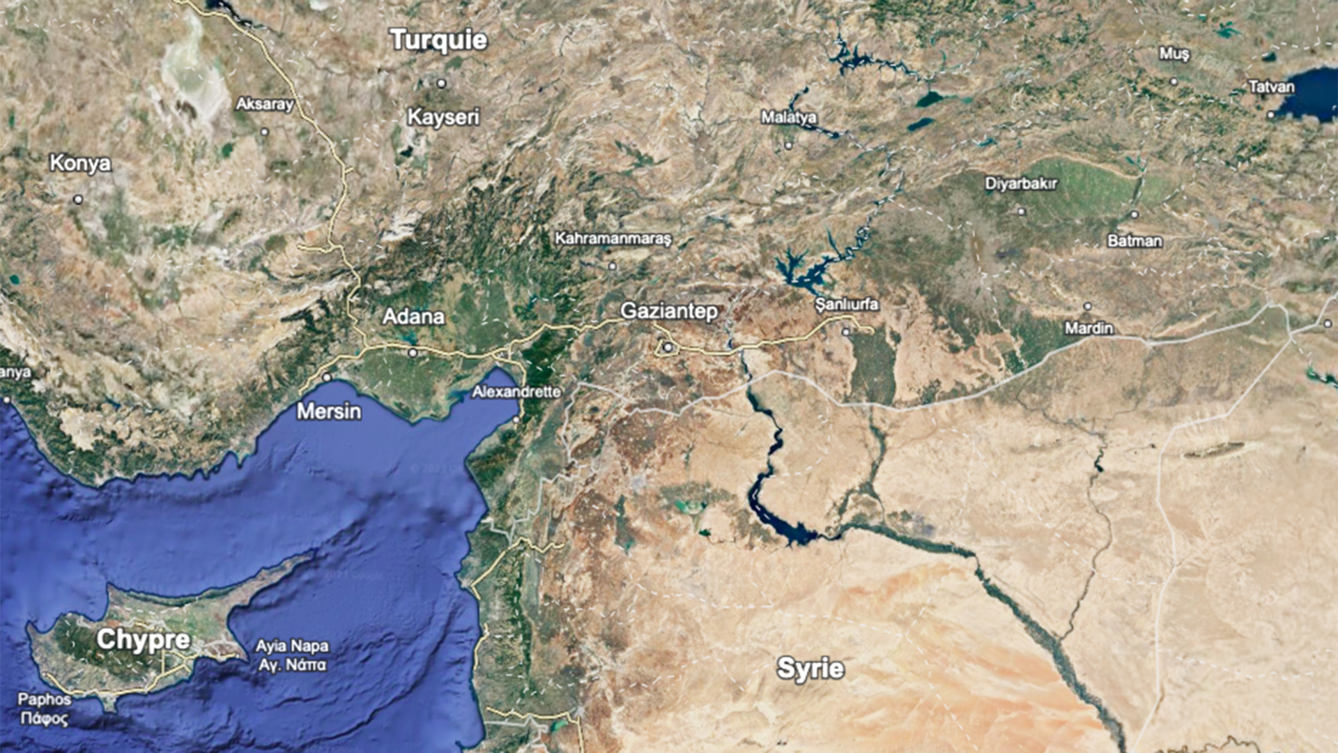 Carte Turquie et Syrie