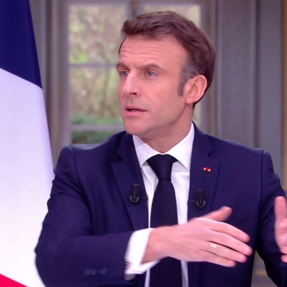 Emmanuel Macron lors de l'intervention sur France 2